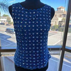 Alice & Olivia size small blue sequin top